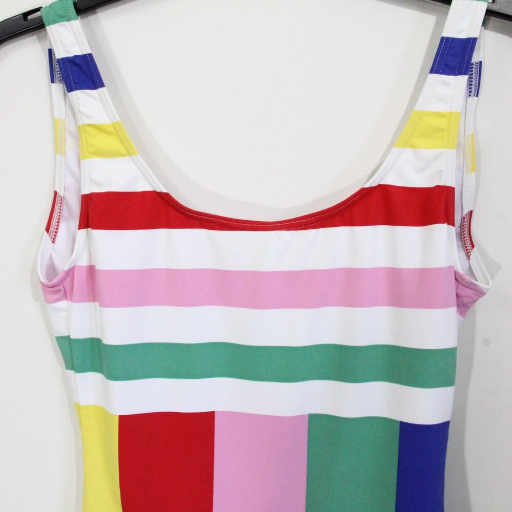 Onia One Piece Swimsuit XL New Women Striped Bathing Suit Rainbow colorful Kelly - Picture 6 of 11